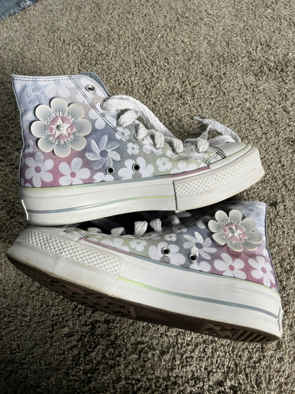 Converse Platform High-Top Floral Gradient Canvas Sneakers Women’s Size 8.5 - Picture 7 of 11